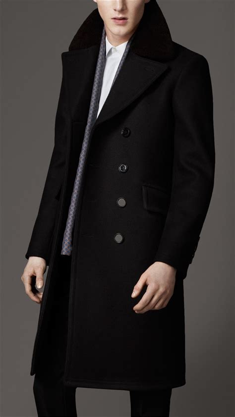 Burberry Virgin Wool Chesterfield Coat in Black for Men 